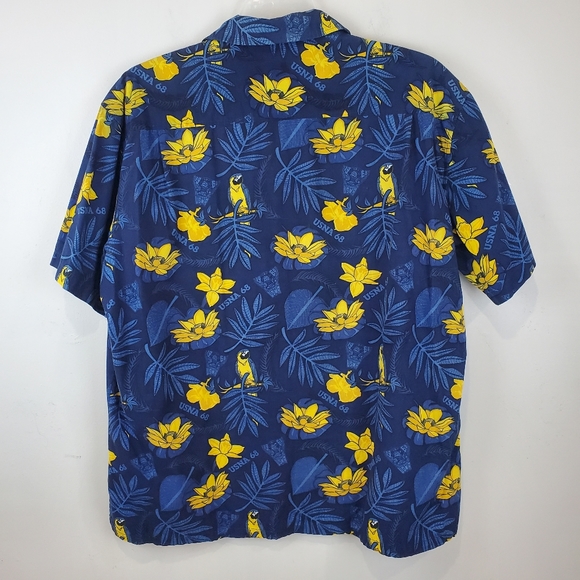 Symmetry USNA 68 Naval Academy Parrot  Tropical Bird Hawaiian Shirt Size XL Mens - Picture 9 of 12